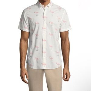 Cactus Man Ricky Singh Men’s Shirt XL Flamingo Button Down Slim Fit